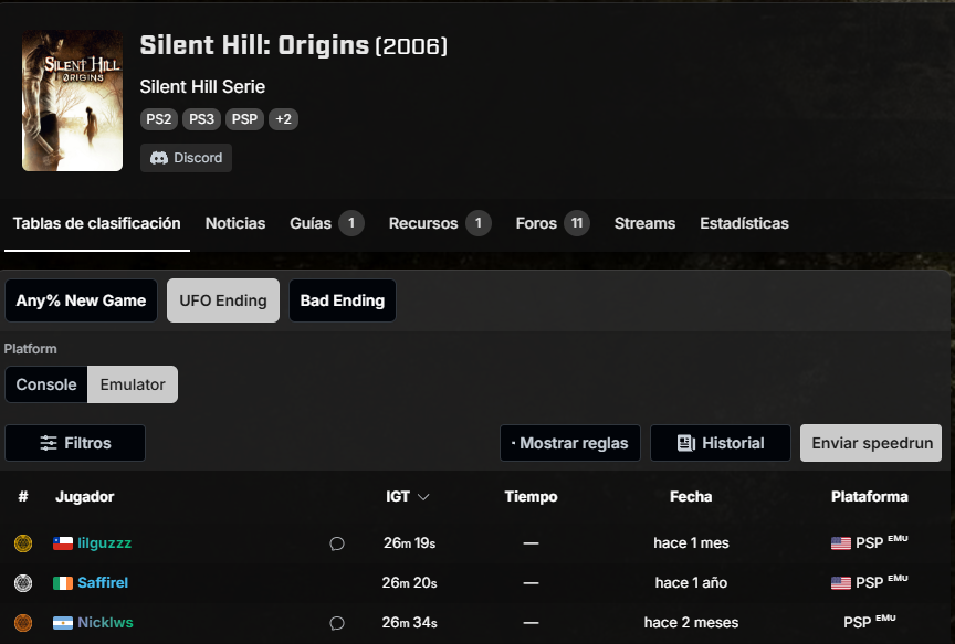 Creditos_-Base-de-Datos-Speedrun.com- El speedrunner de Coquimbo que batió récord mundial en “Silent Hill: Origins”